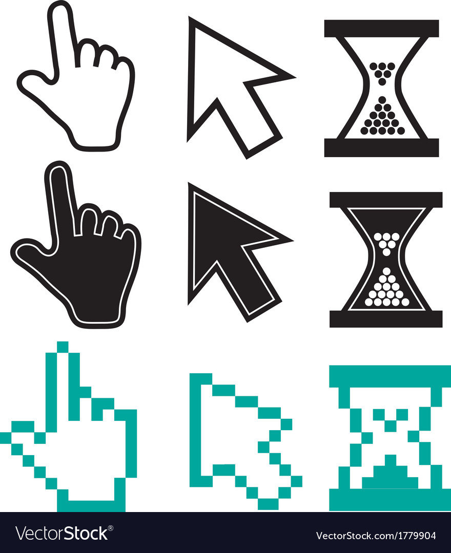 Pixel Cursor Icons - Arrows & Time