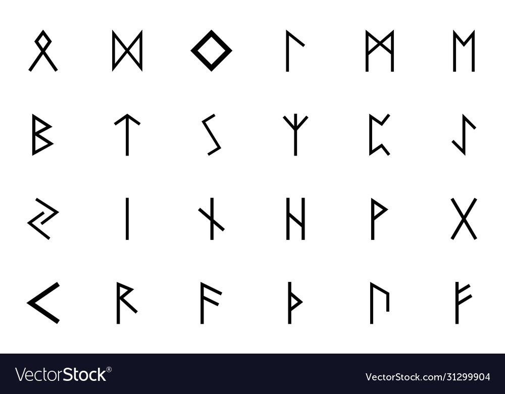 Runes scandinavia symbol letters black color Vector Image