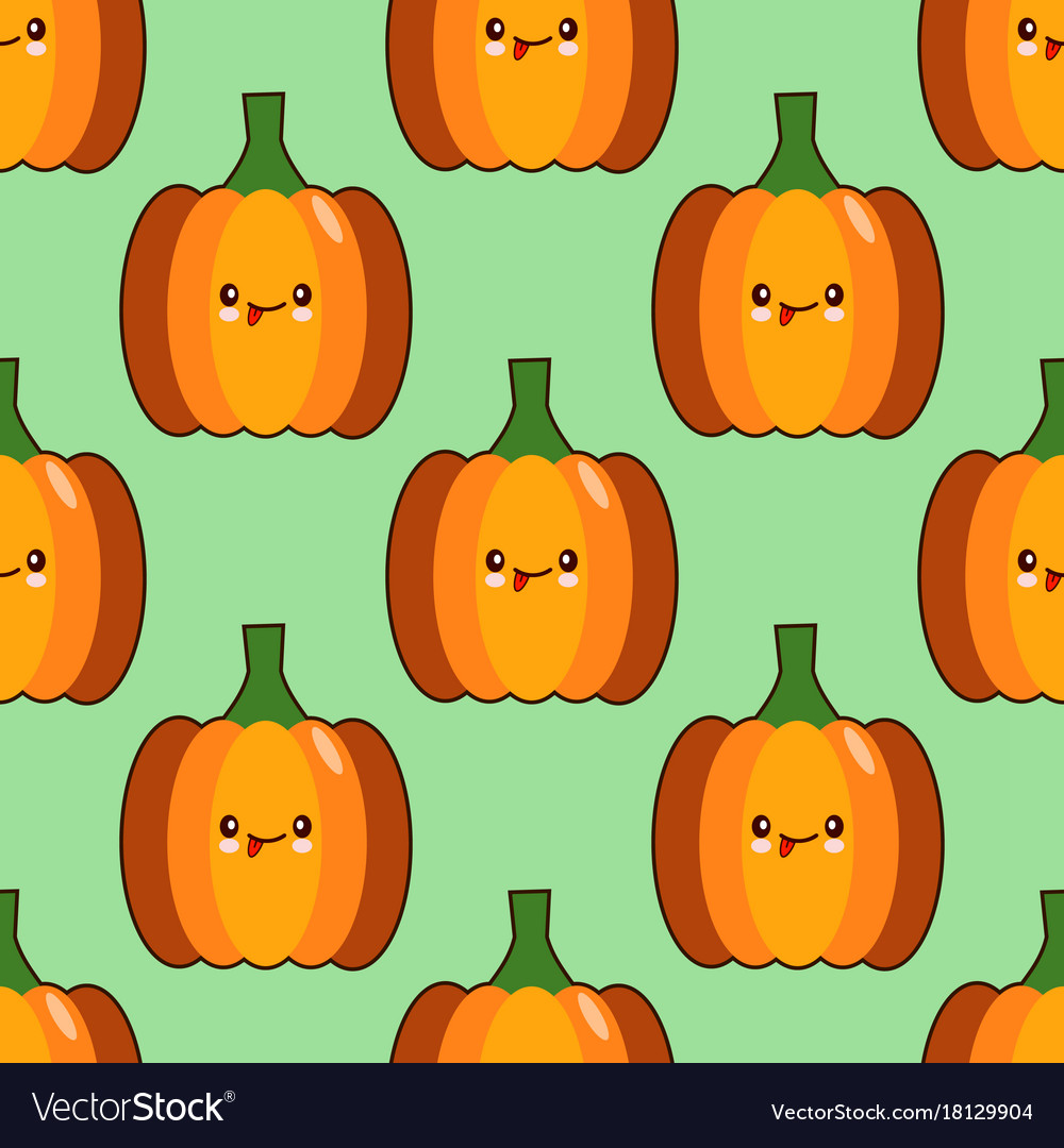Seamless pattern background with kawaii style