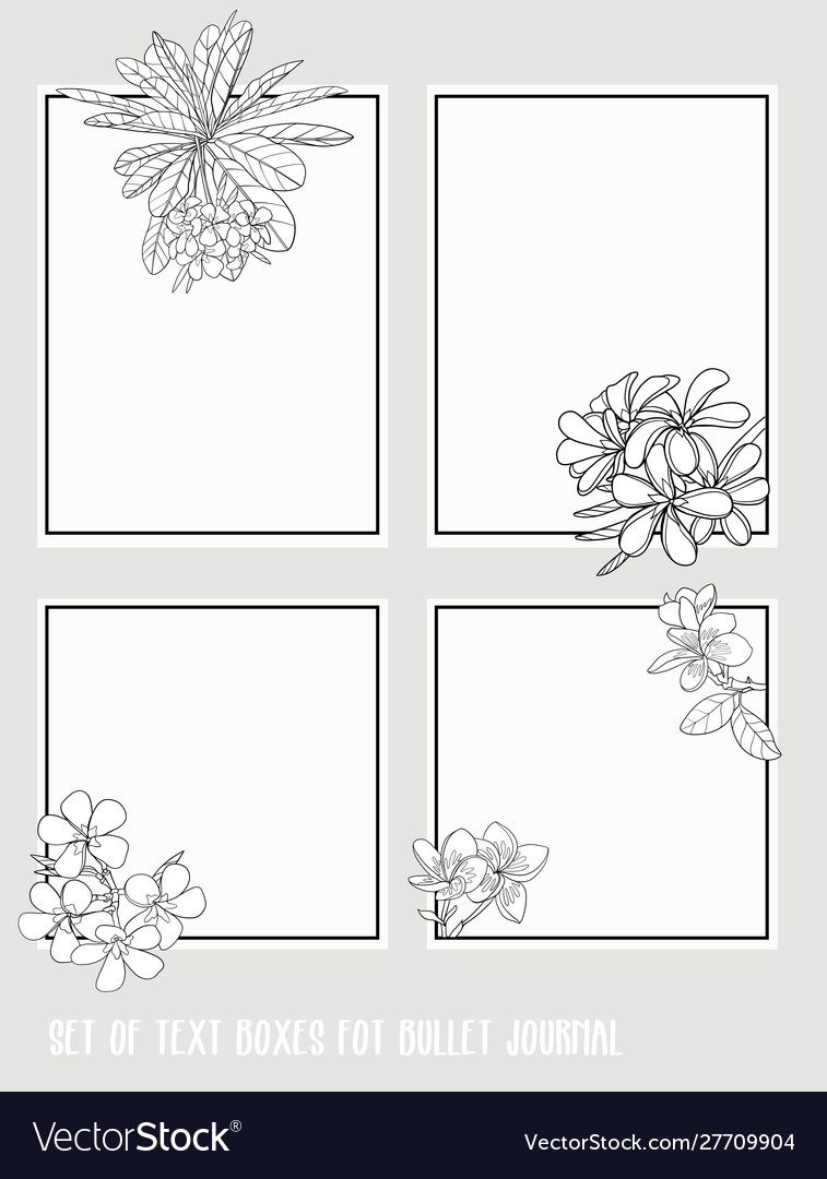 Set text boxes for bullet journal or notes vector image Set text boxes for bullet journal or notes