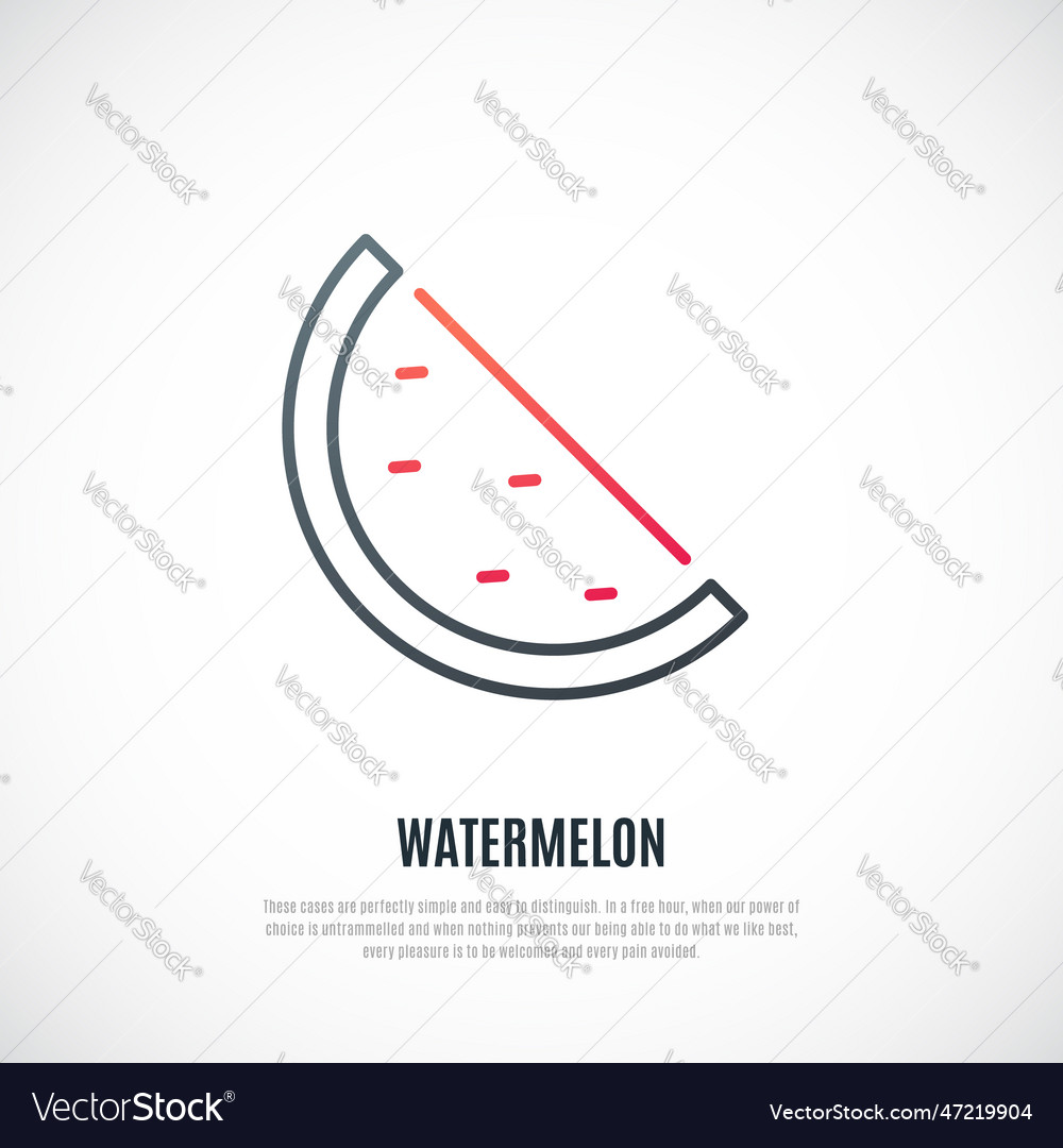 Slice of watermelon in simple line style summer