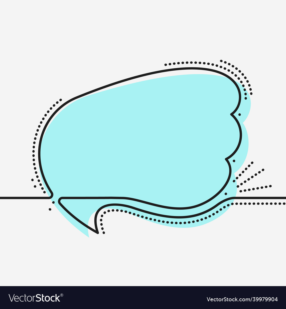 Speech bubble flow liquid shape continuous line vector image Speech bubble flow liquid shape continuous line