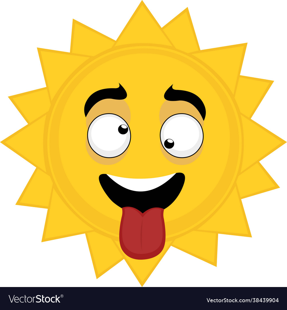 Sun cartoon crazy expression