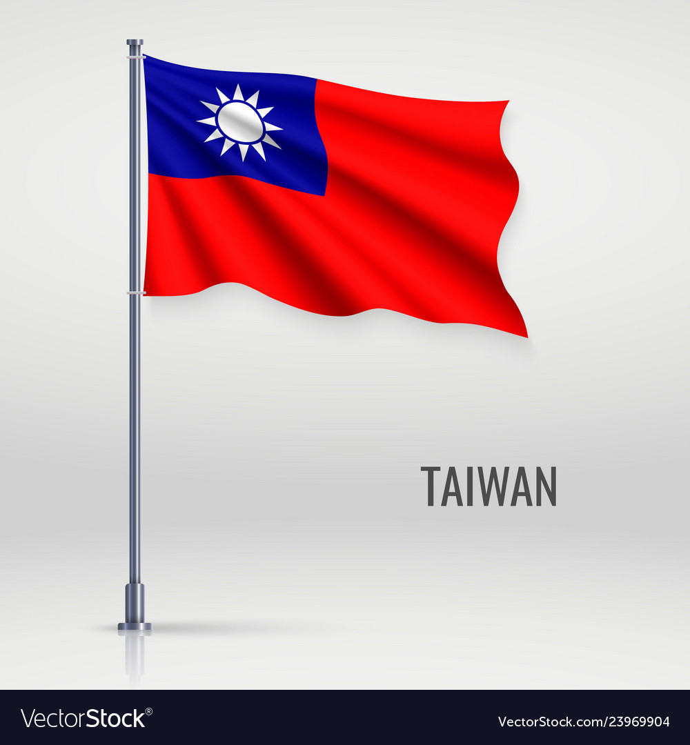 Taiwan Flag on Flagpole
