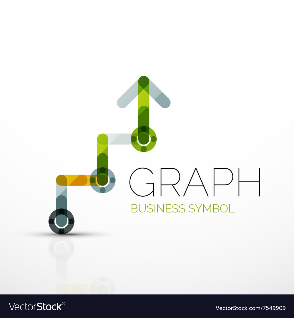 Abstract logo idea linear chart or graph