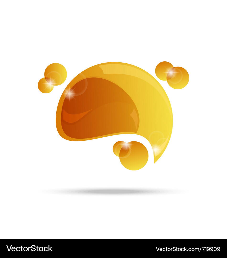 Abstract yellow speech bubble isolated Royalty Free Vector