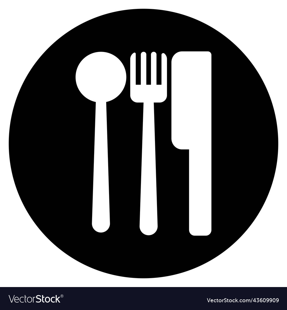 Black and white logo spoon and fork Royalty Free Vector