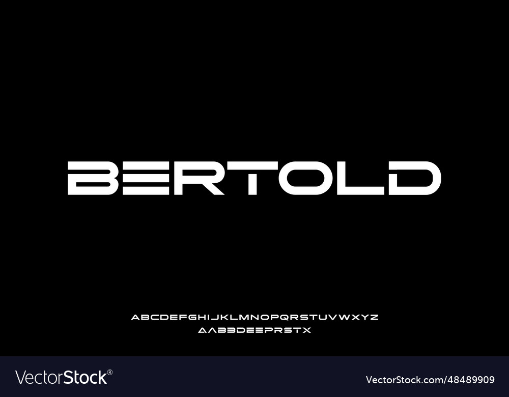 Bold extended futuristic font with alternate