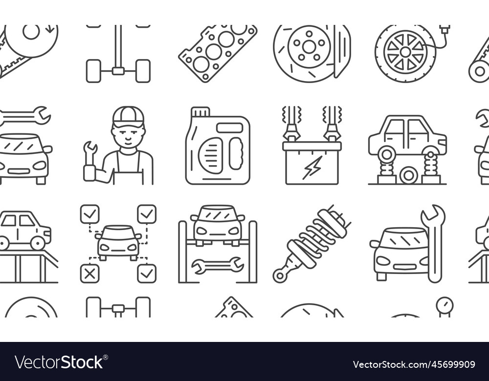 Car service line seamless pattern