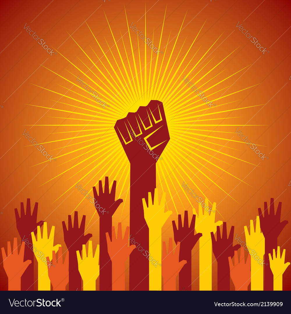 Clenched fist held in protest concept Royalty Free Vector