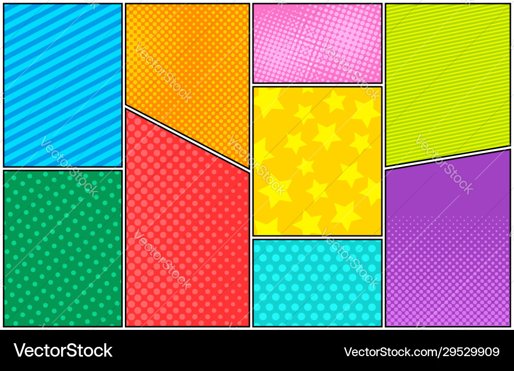 Comic colorful bright composition Royalty Free Vector Image