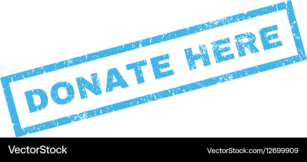 Donate here rubber stamp Royalty Free Vector Image