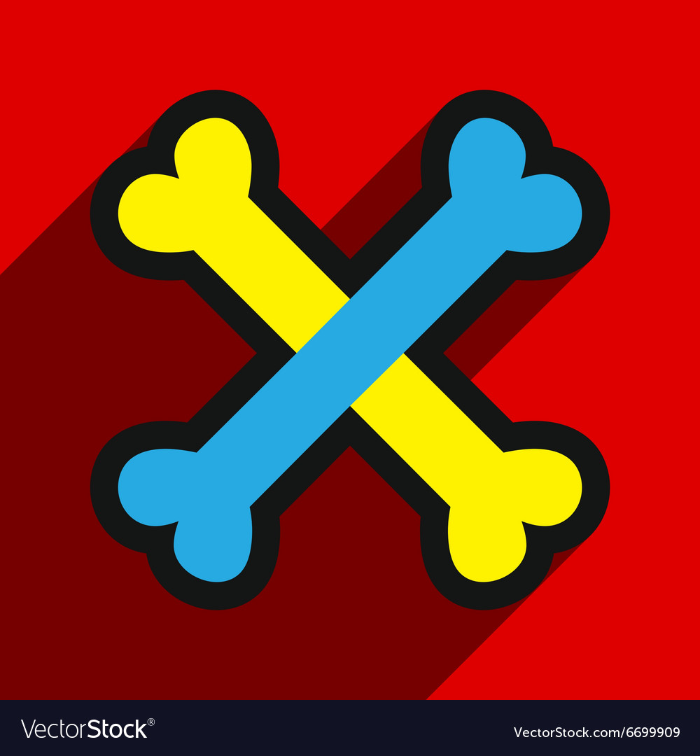 Flat with shadow icon cross bones stacked