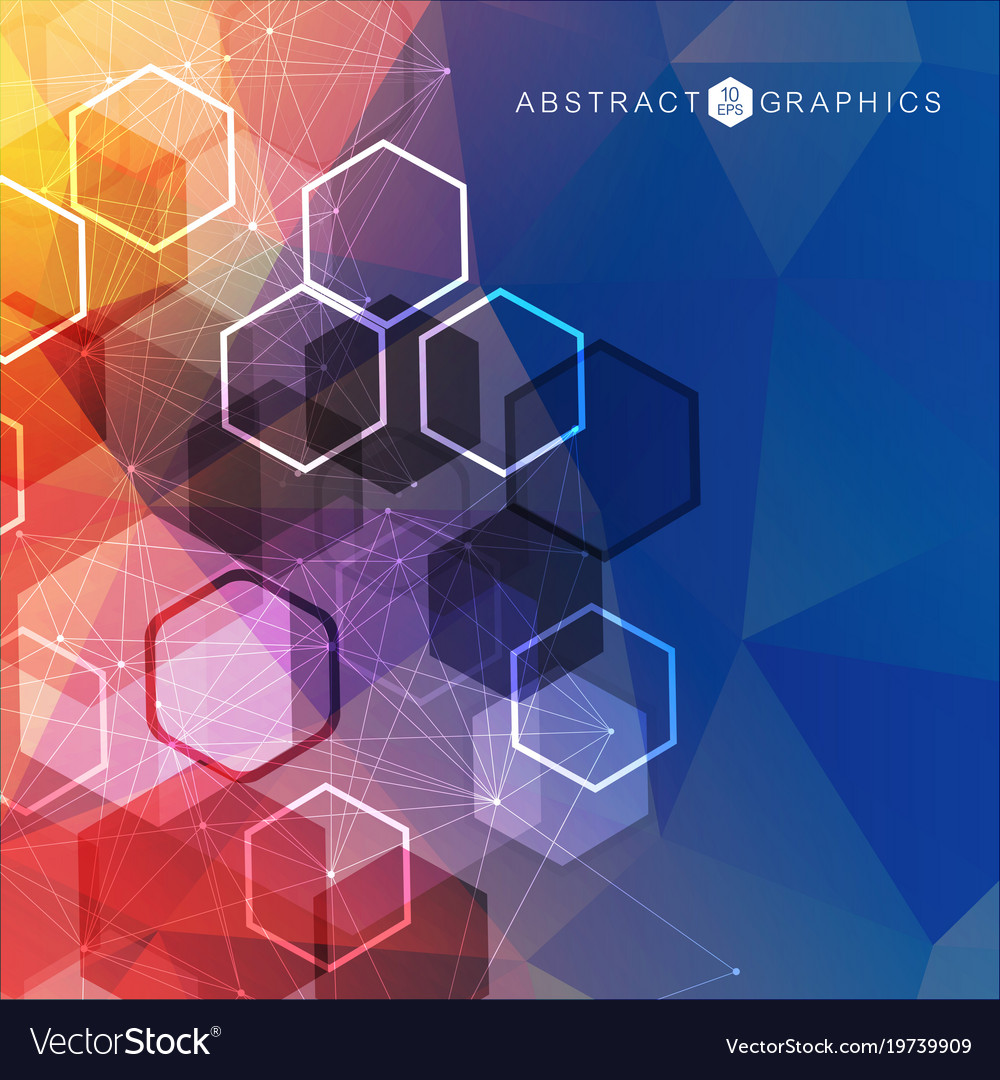 Geometric abstract background with connected line