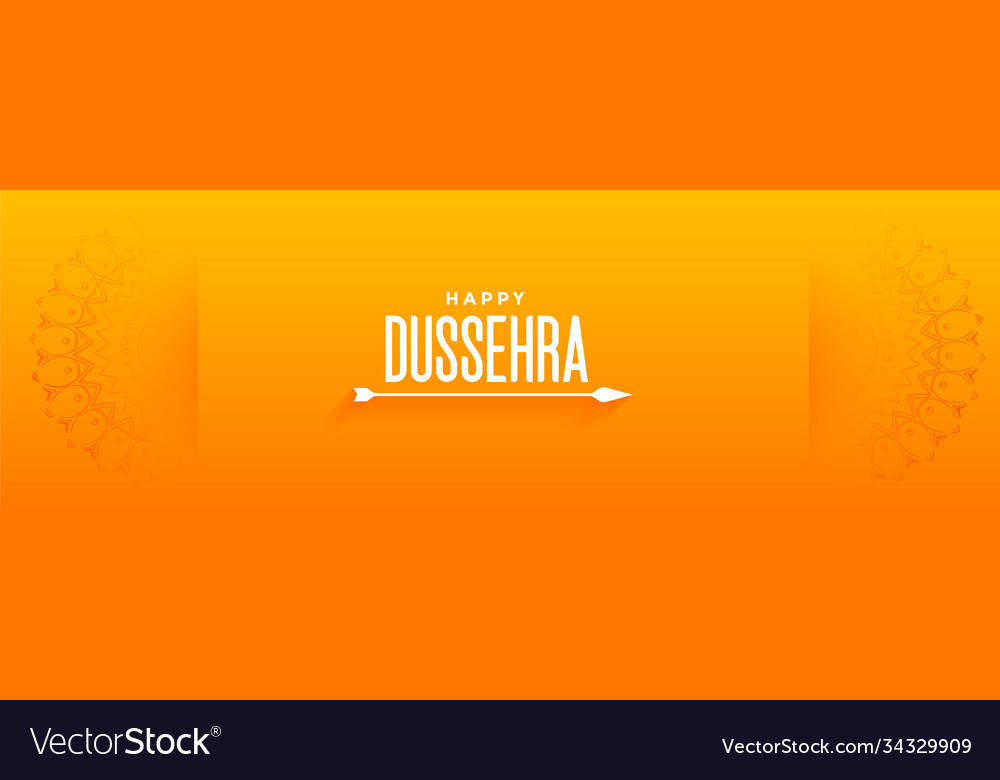 Happy dussehra festival greeting banner with arrow vector image Happy dussehra festival greeting banner with arrow