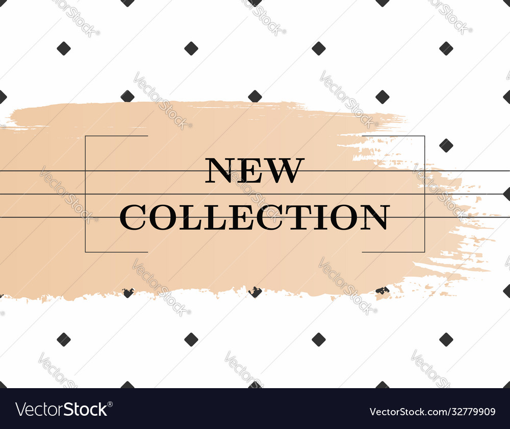 Horizontal banner with text new collection
