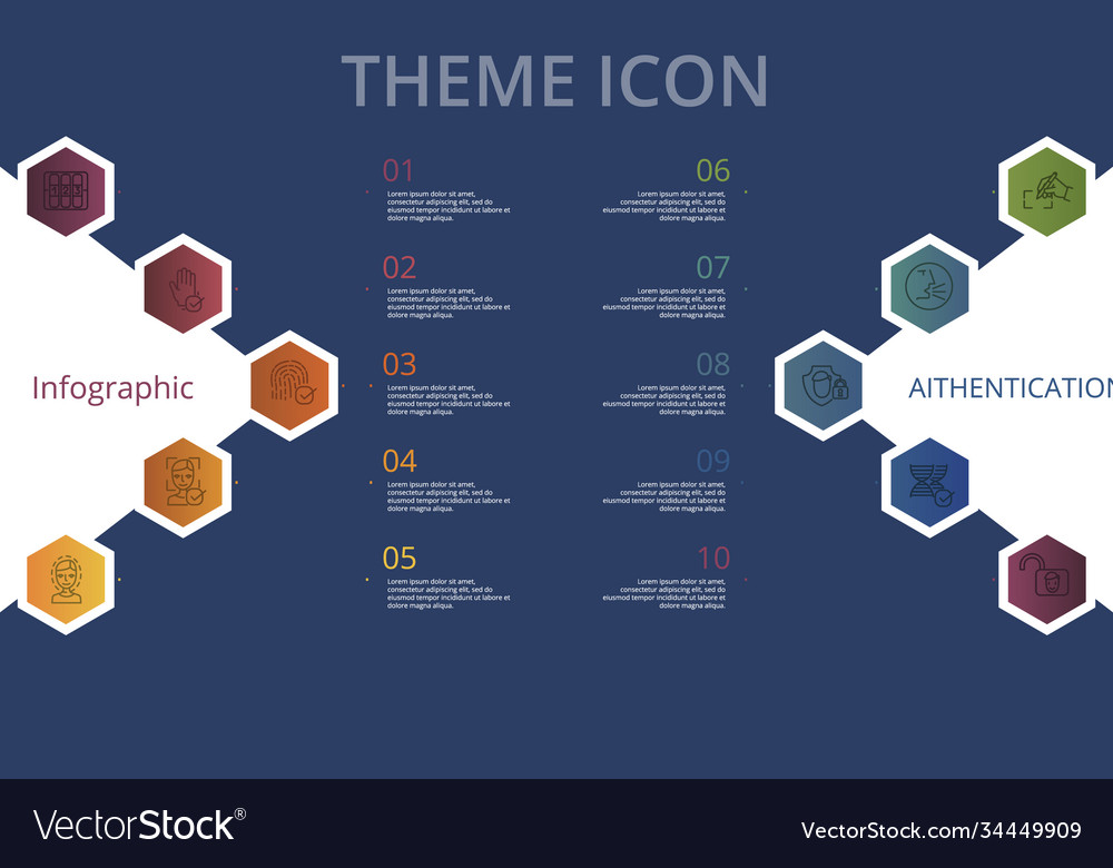 Infographic authentication template icons