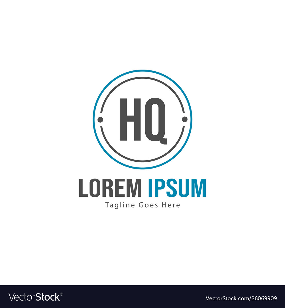 Initial hq logo template with modern frame