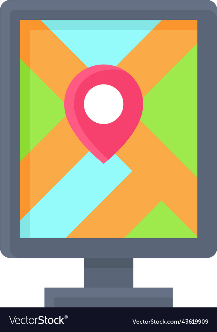Map signboard icon location and navigation