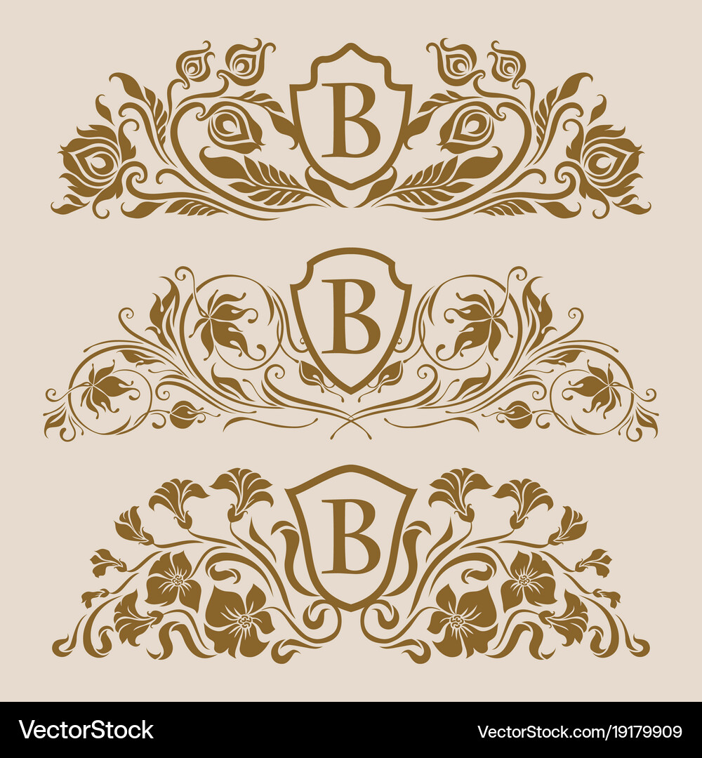 Monogram logos set Royalty Free Vector Image - VectorStock