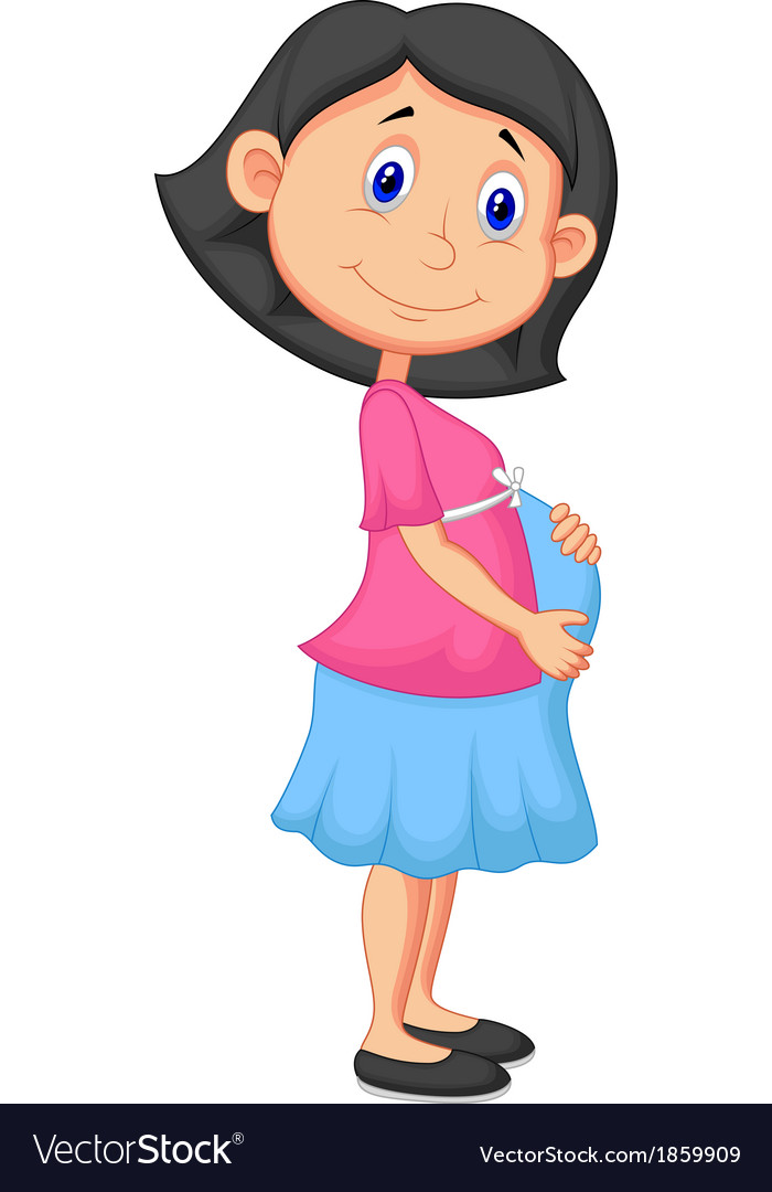 Pregnant Woman Cartoon Royalty Free Vector Image 