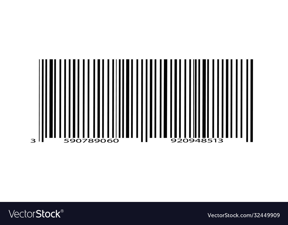 Realistic bar code icon a modern simple flat