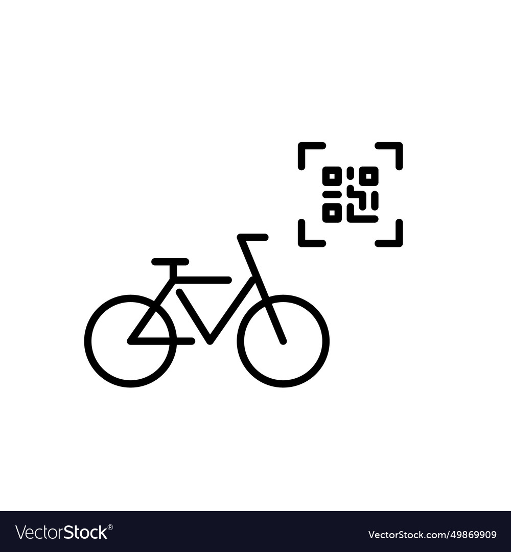 Renting bicycle with qr code pixel perfect icon