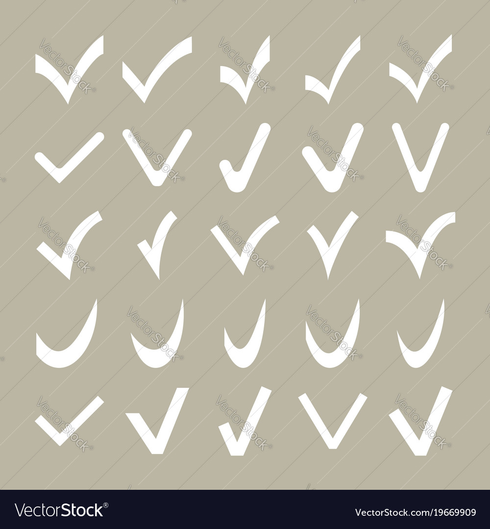 Set of different check marks