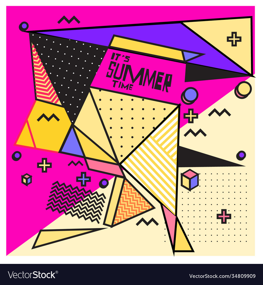 Triangle geometric forms for summer events Vector Image Triangle geometric forms for summer events