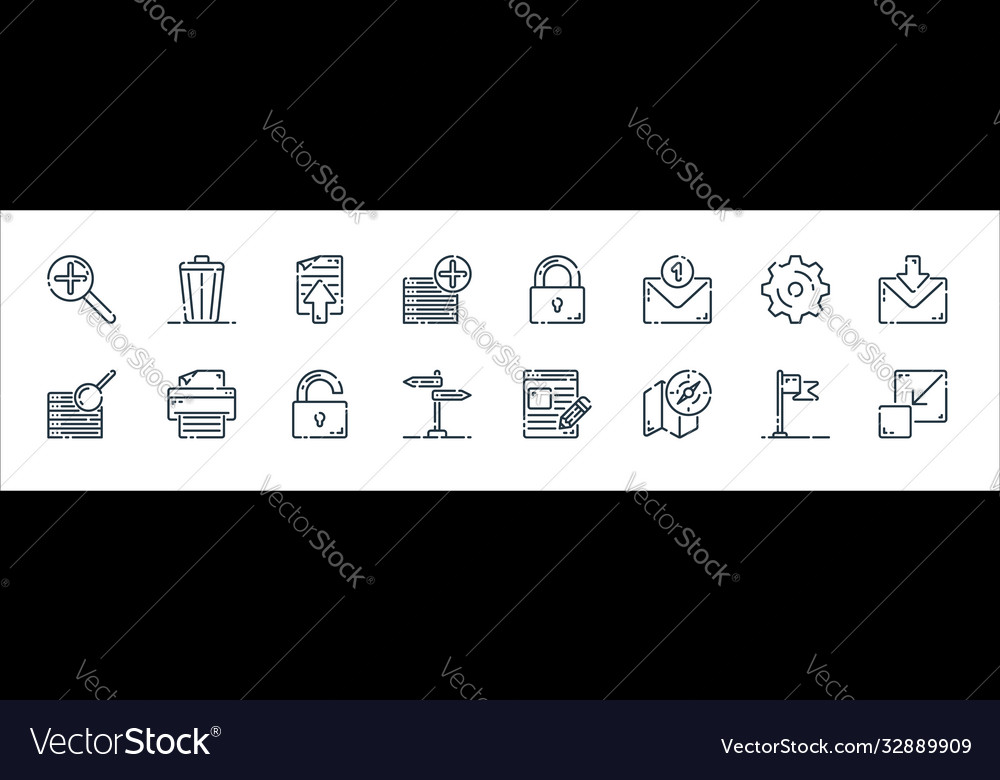 User interface line icons linear set quality vector image User interface line icons linear set quality