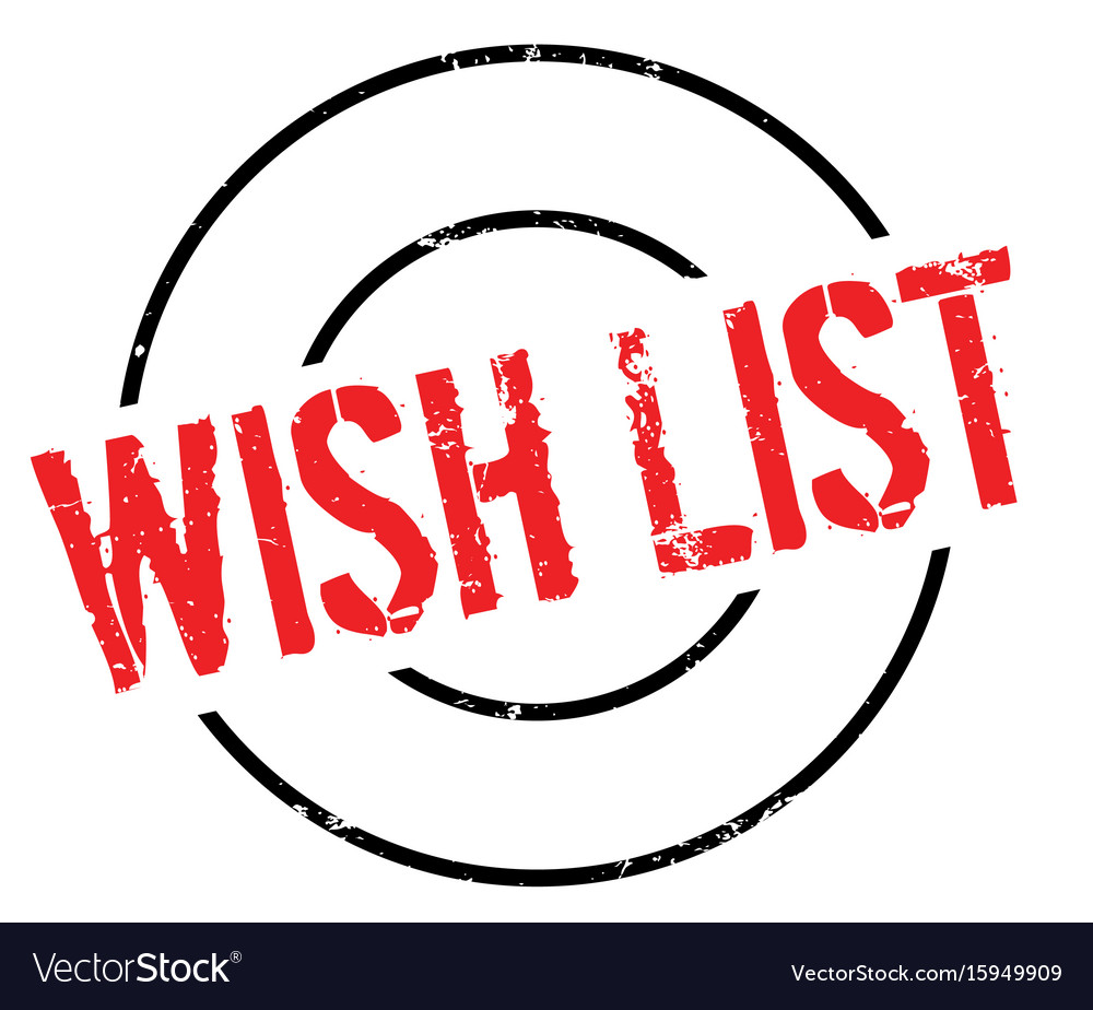 Wish list rubber stamp