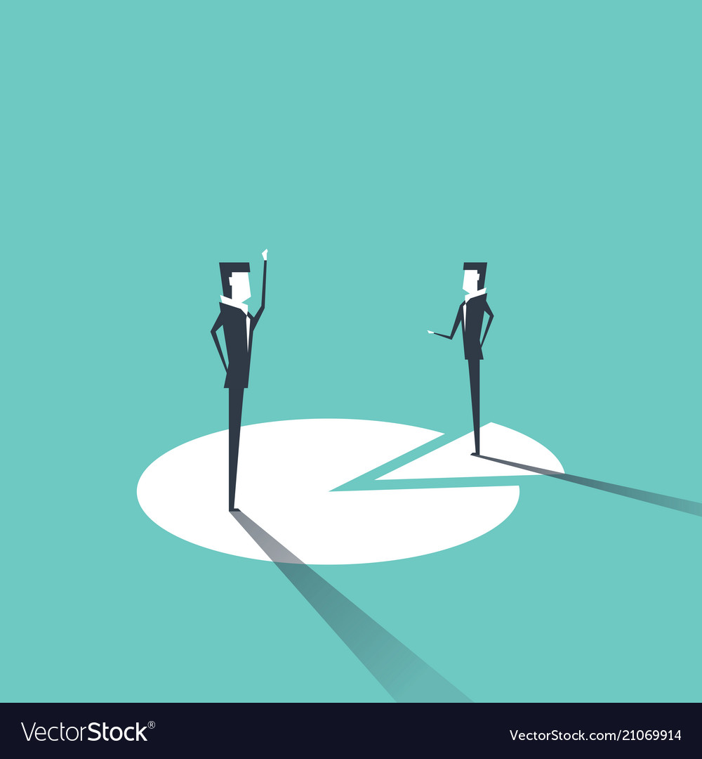 Businessmen standing on chart vector image Businessmen standing on chart