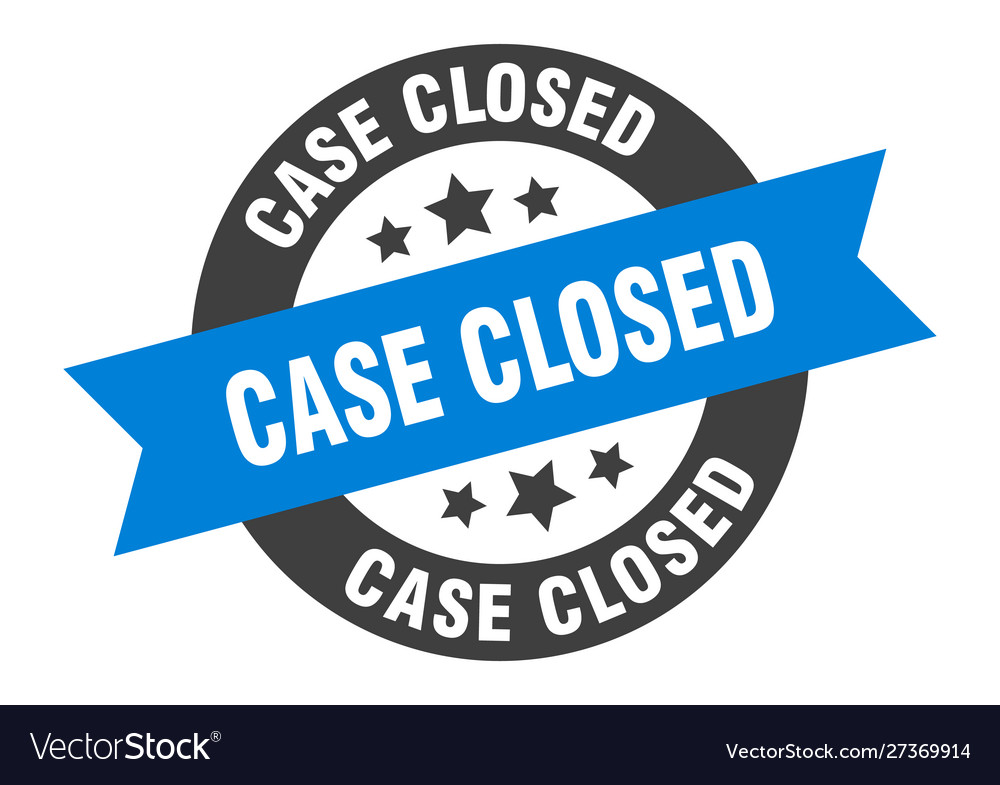 Case closed sign blue-black round