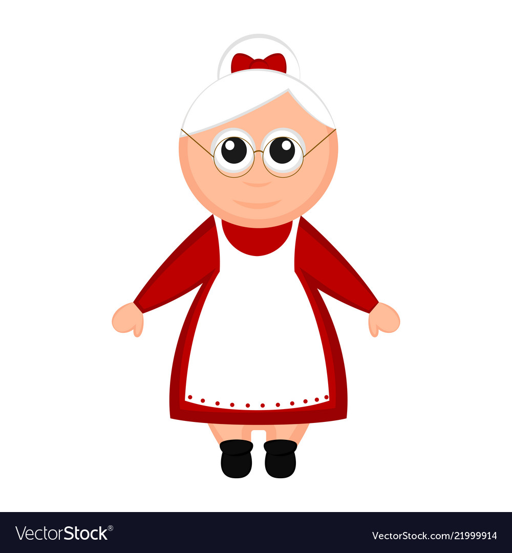 Christmas Mrs Claus Cartoon Character Vector 21999914 