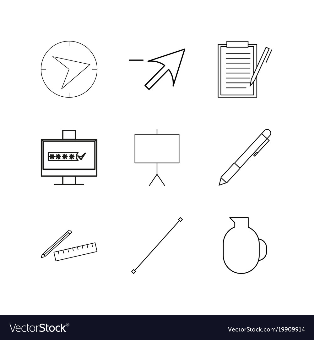 Design elements linear icon set simple outline
