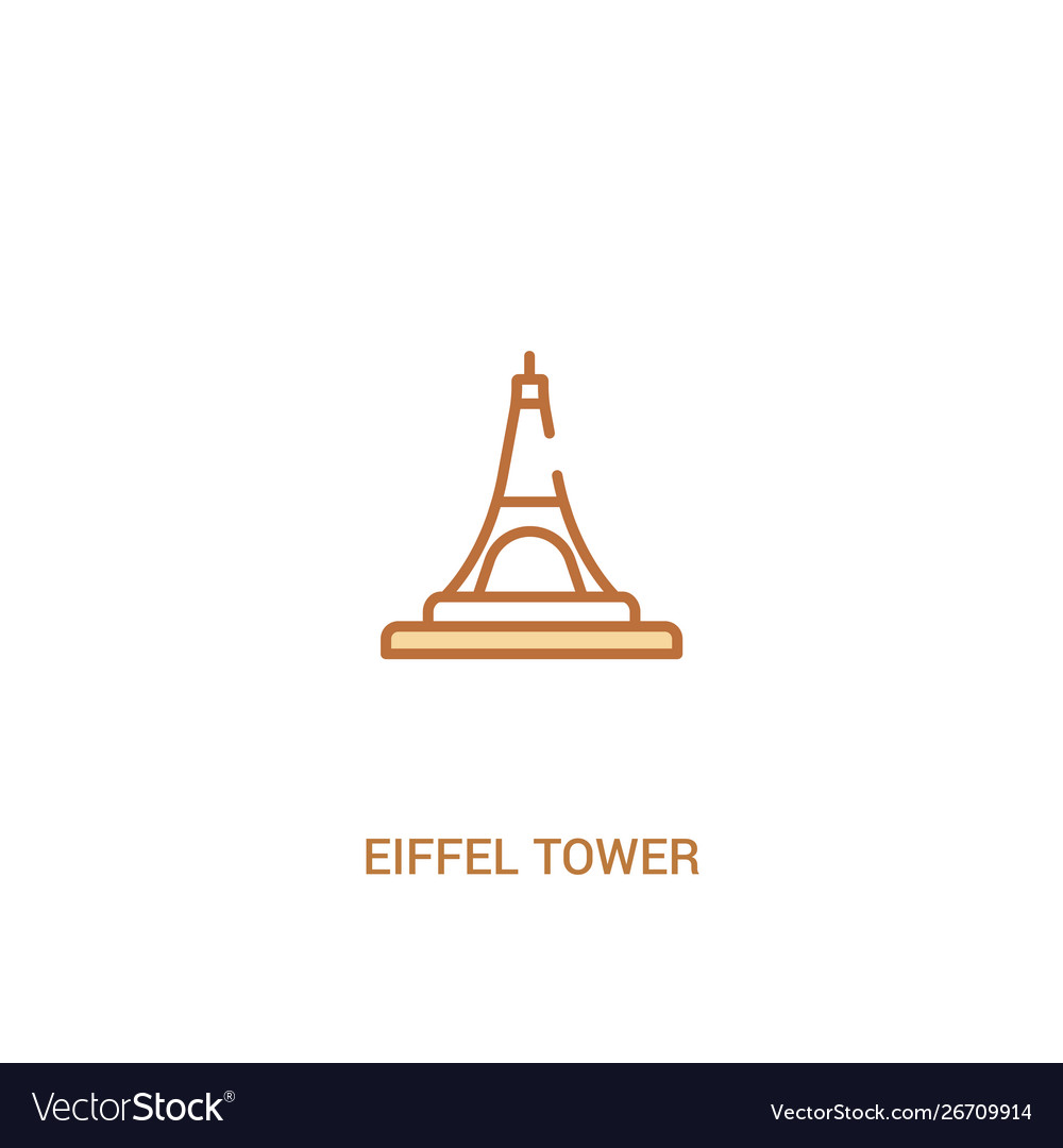 Eiffel tower concept 2 colored icon simple line vector image Eiffel tower concept 2 colored icon simple line