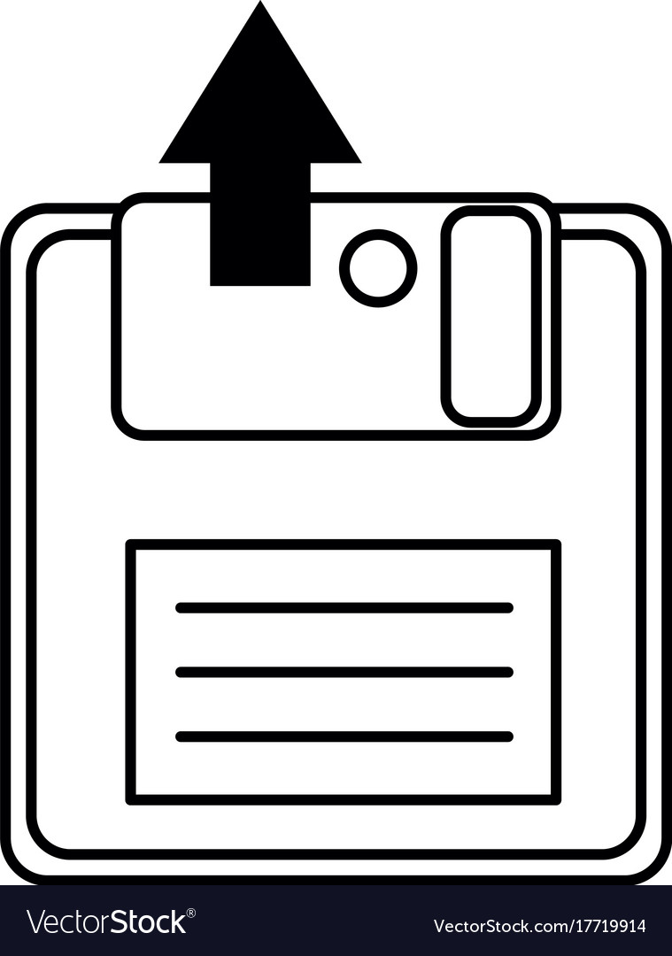 Floppy disk with arrow upload