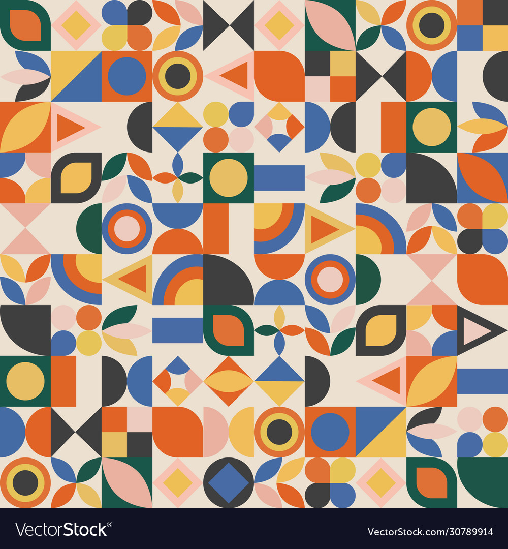 Geometric seamless pattern with simple shapes Vector Image Geometric seamless pattern with simple shapes