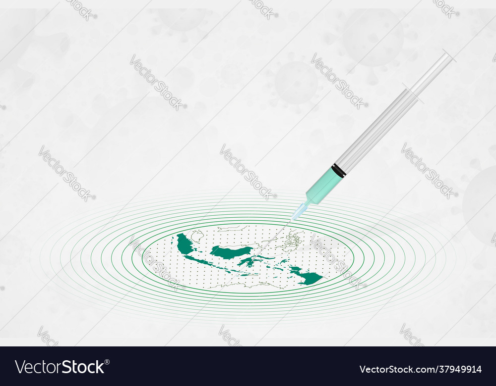 Indonesia vaccination concept vaccine injection Vector Image