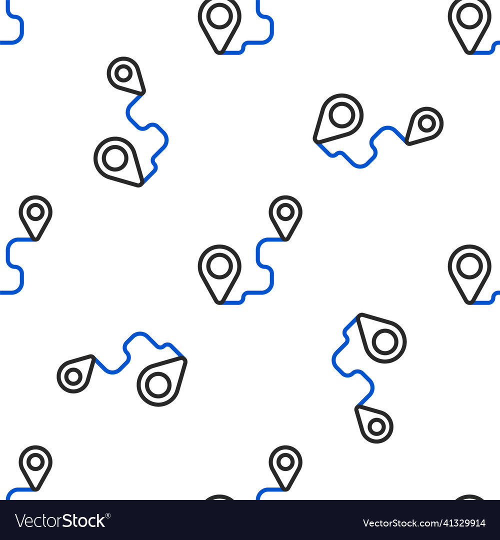 Line route location icon isolated seamless pattern