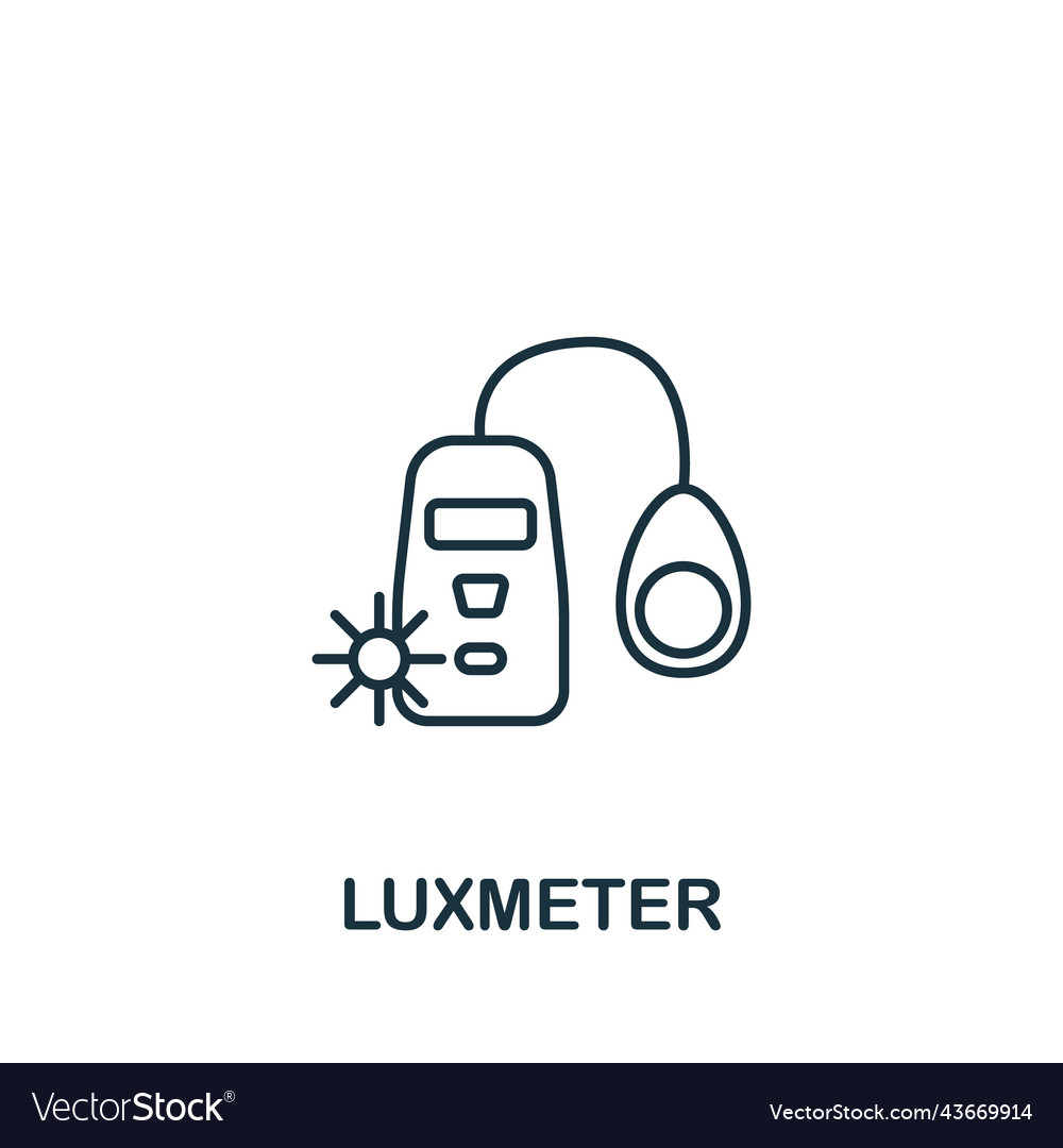 Luxmeter icon line simple measuring vector image Luxmeter icon line simple measuring