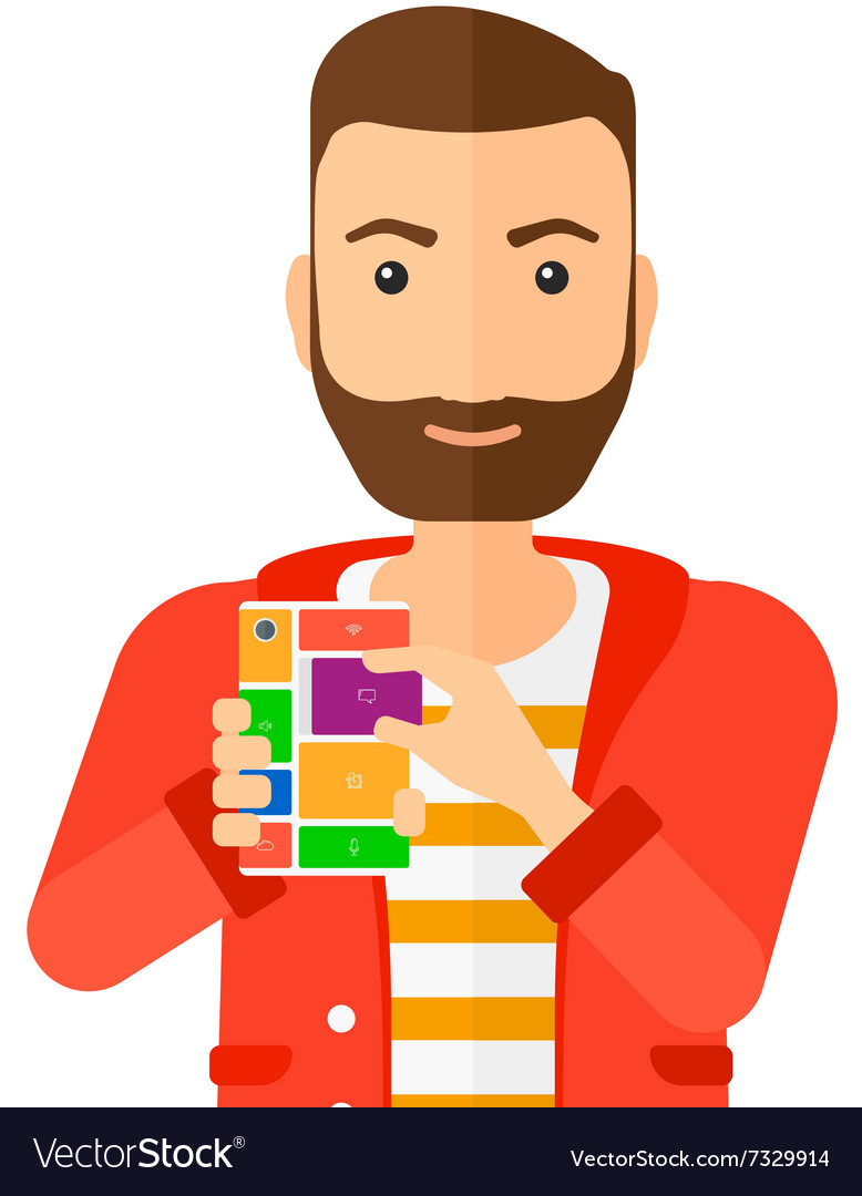 Man with modular phone