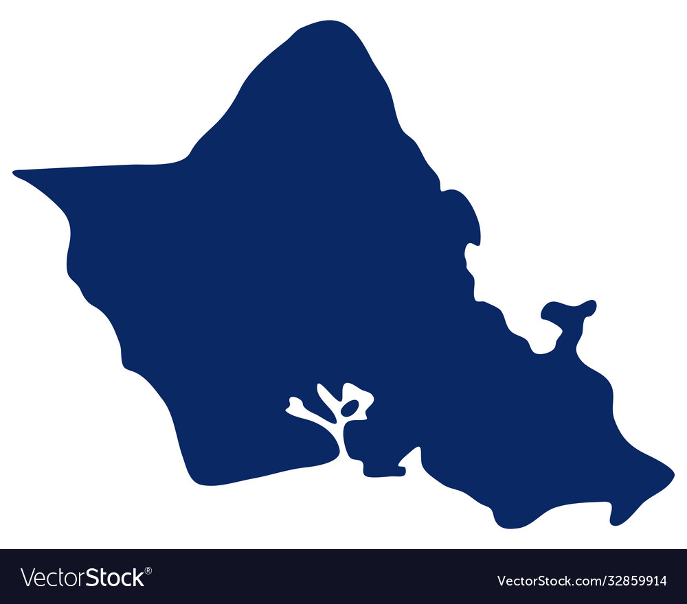 Map oahu in blue colour