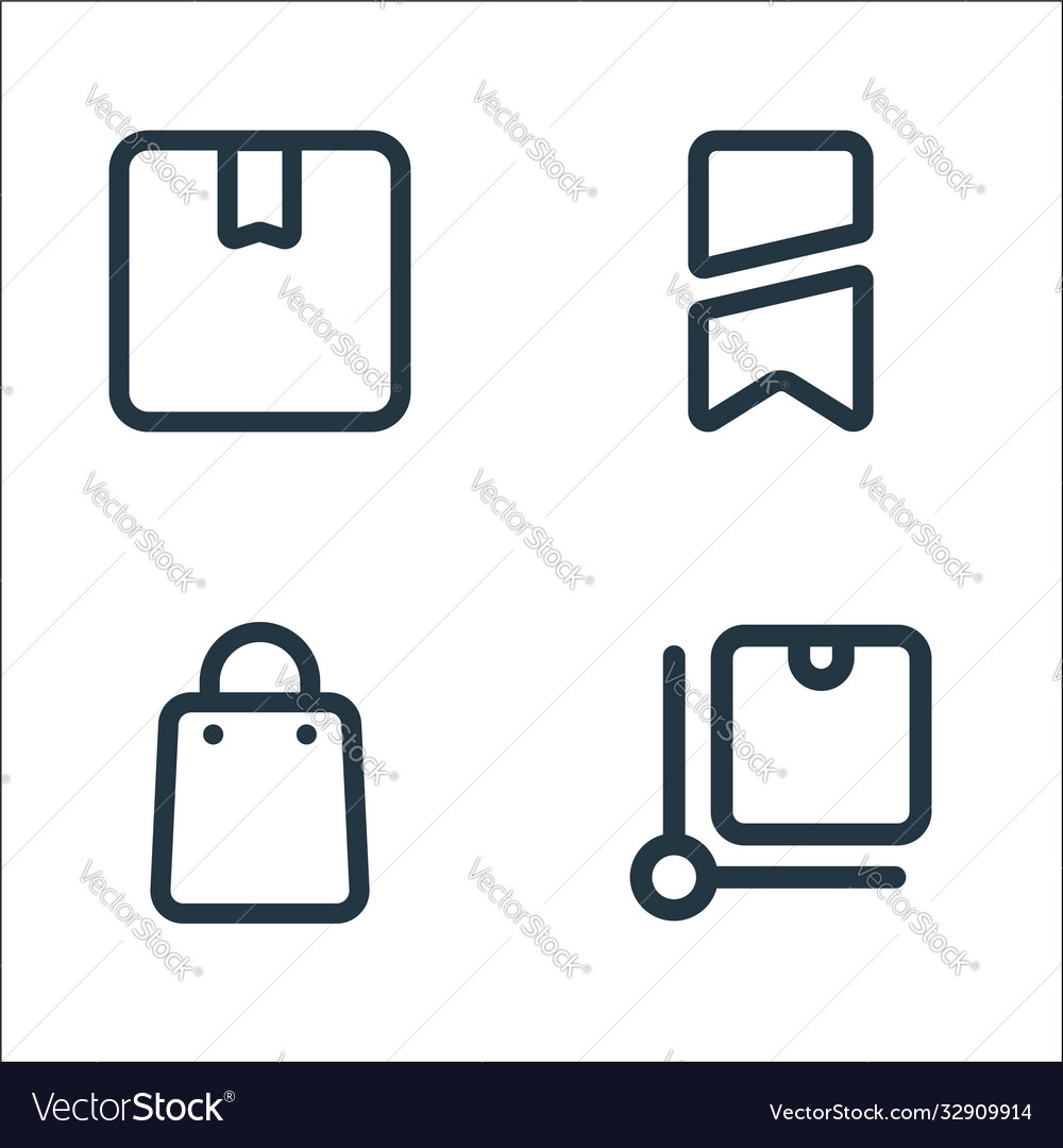 Marketplace line icons linear set quality vector image Marketplace line icons linear set quality