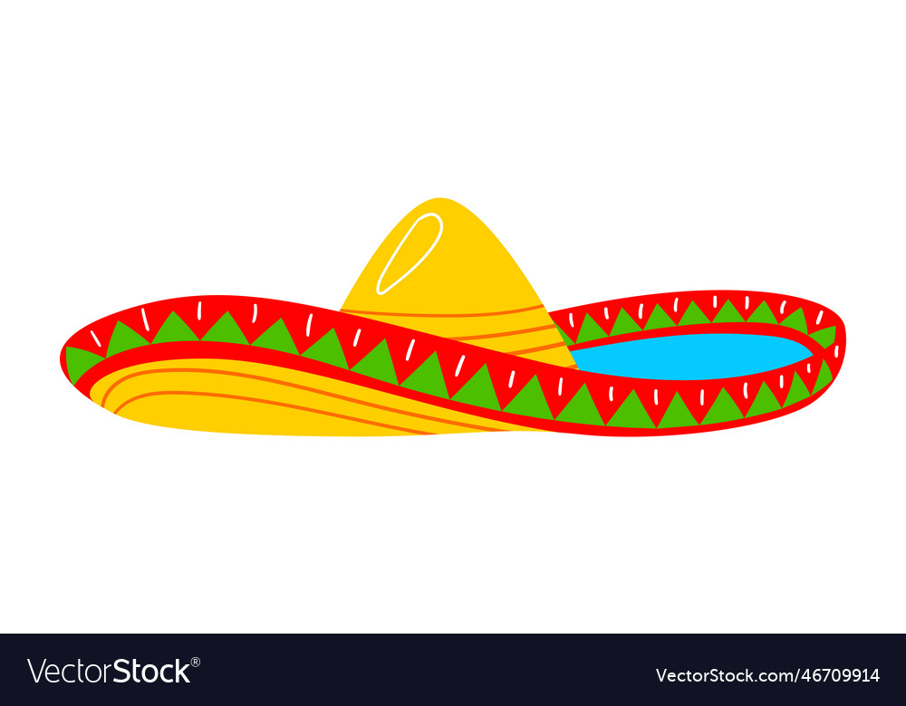 Mexican sombrero traditional holiday item Vector Image