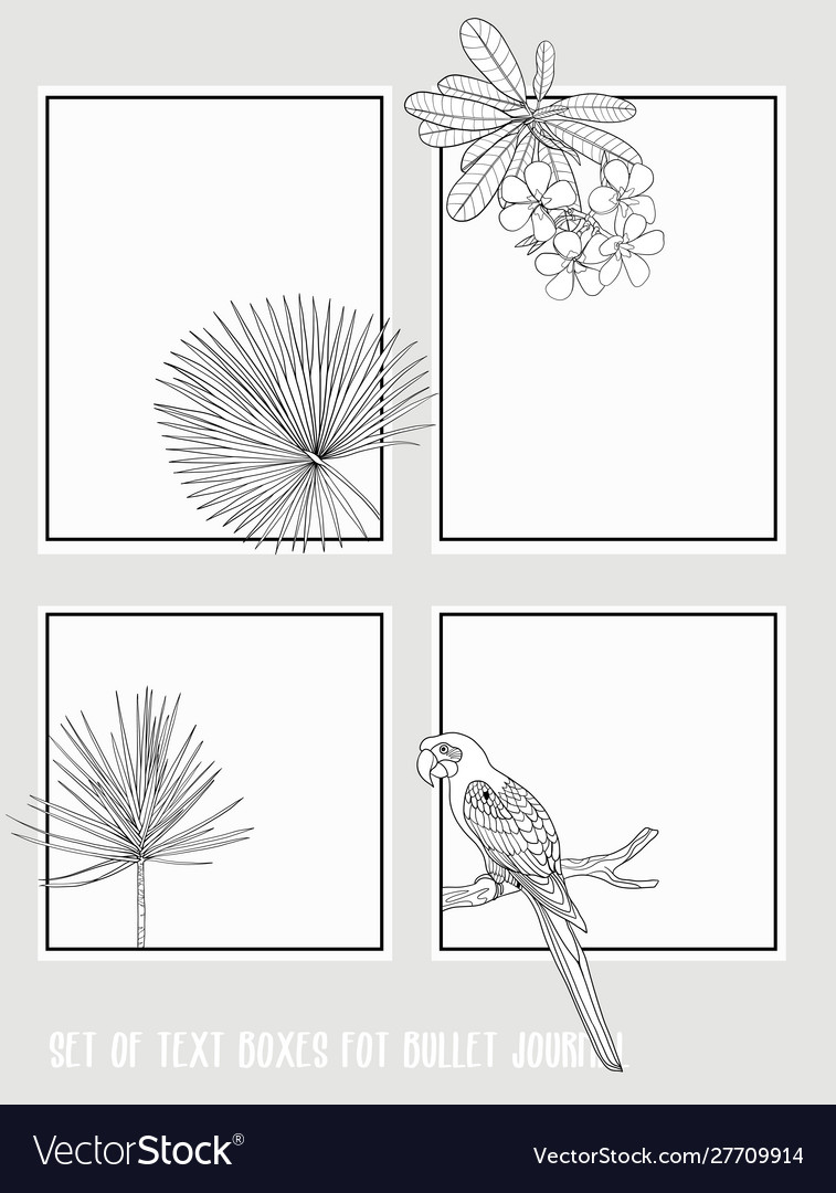 Set text boxes for bullet journal or notes