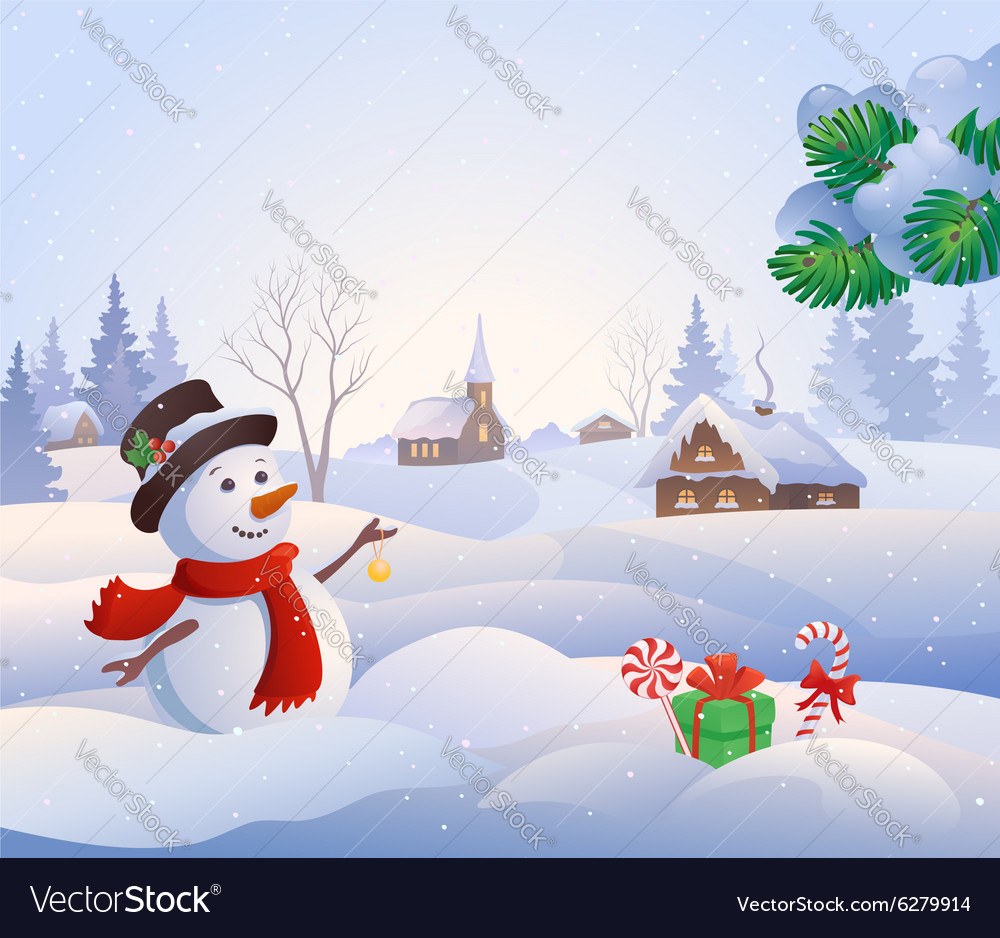 Snowy scene Royalty Free Vector Image - VectorStock