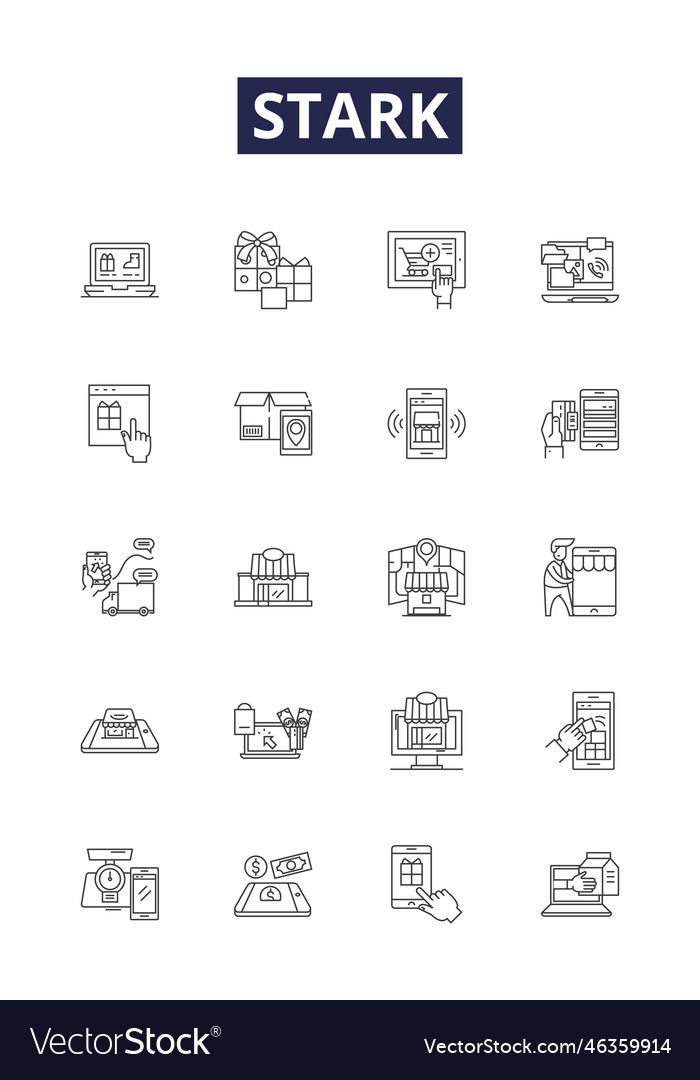 Stark line icons and signs rigid sharp