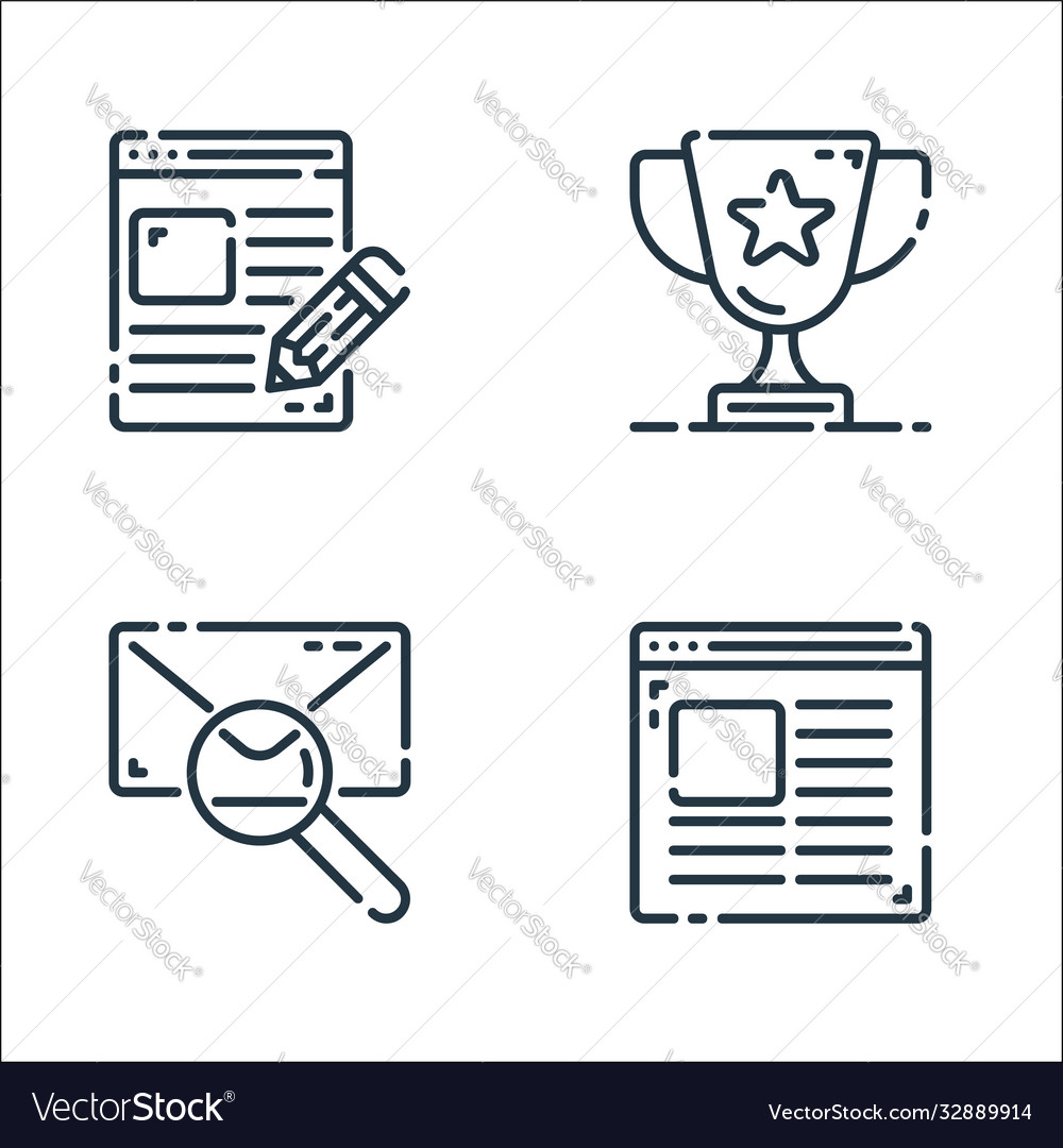 User interface line icons linear set quality vector image User interface line icons linear set quality