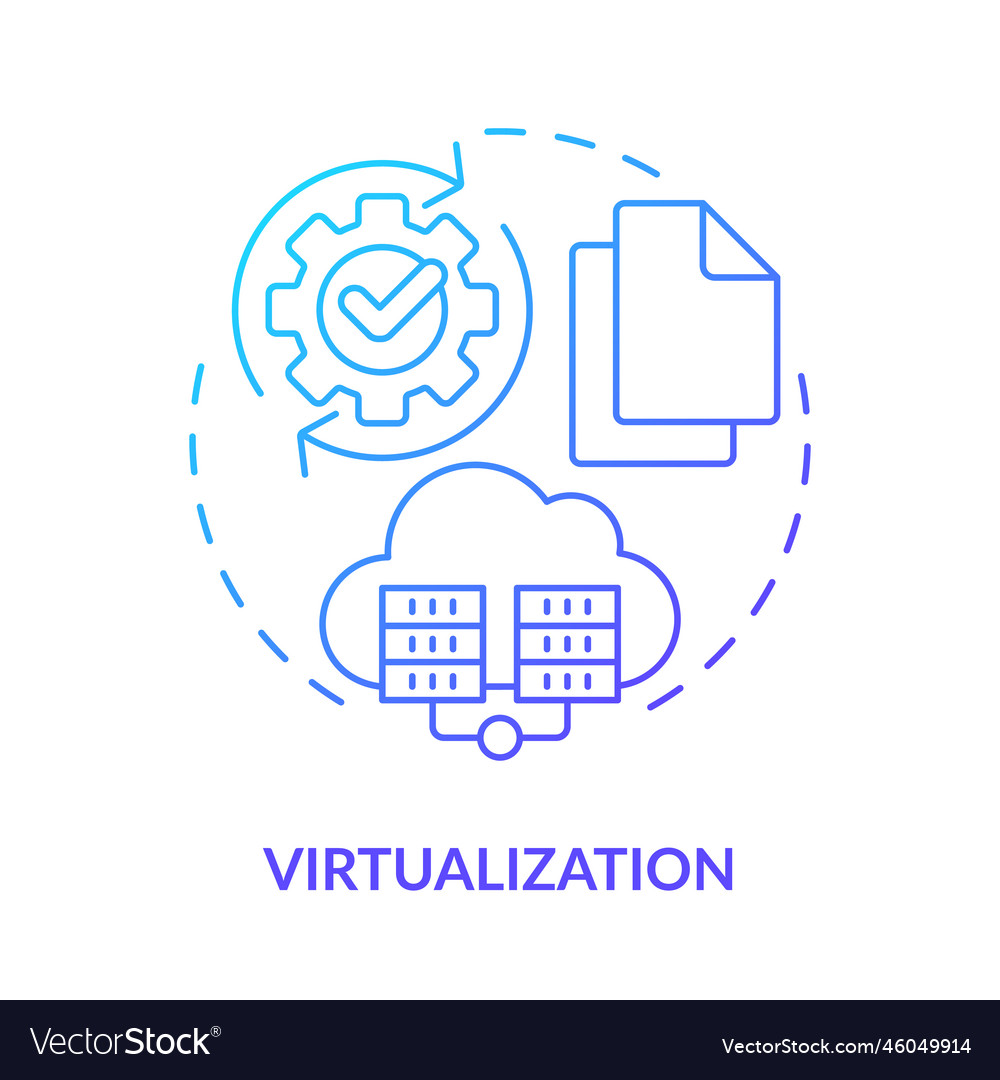 Virtualization blue gradient concept icon Vector Image